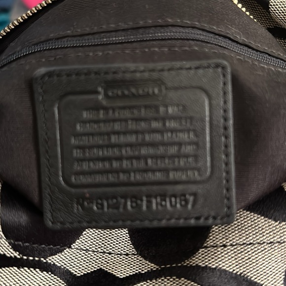 Coach hobo style purse. Black and Gray color and is Coach Signature print. - Picture 3 of 4